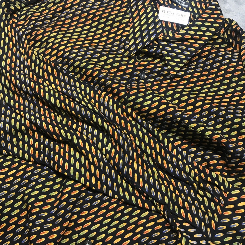 Tuttle Golf‎ Collection Men's Rayon Button Up Shirt Colorful Print
